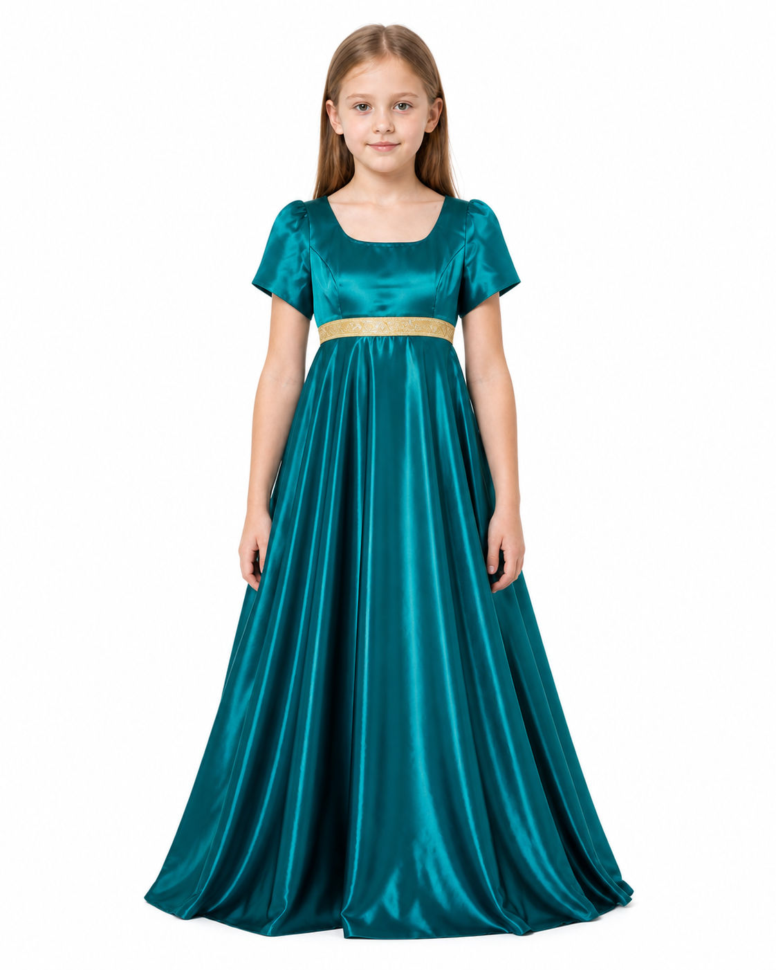 Dress with a Square Neckline, Puff Sleeves, and Belt Costume Dresses detail 3