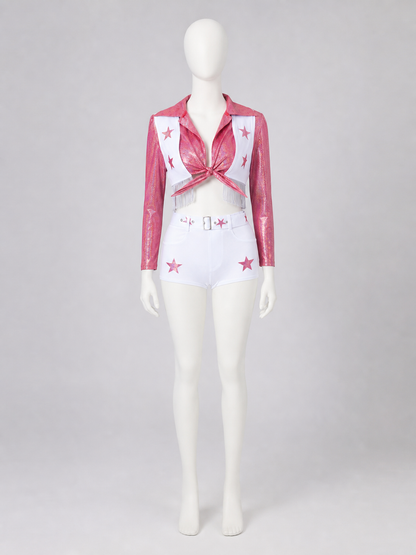 Stage Costume with Sparkly Top and Shorts