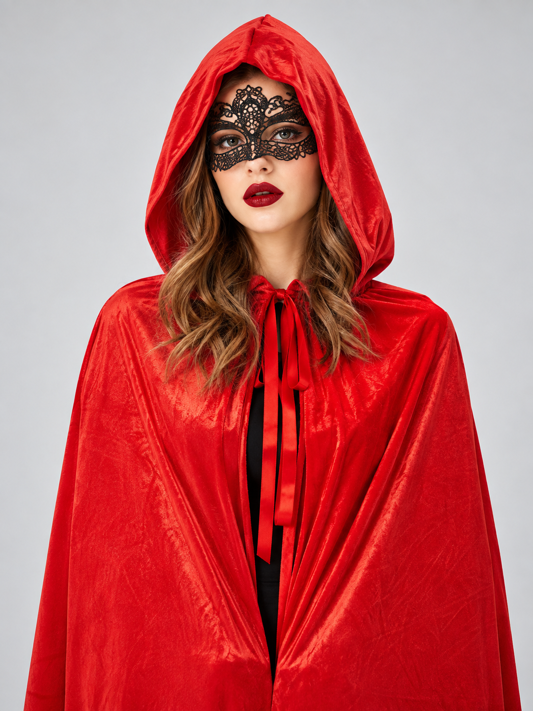 Red Long Hooded Vampire Cape