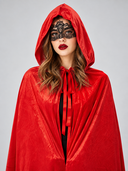 Red Long Hooded Vampire Cape