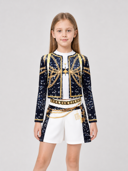 Stage Cosplay Costume, Top and Shorts, Black and White Costumes detail 3