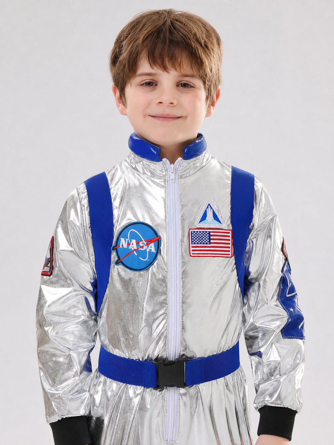 Astronaut Carnival Costume, Silver Jumpsuit