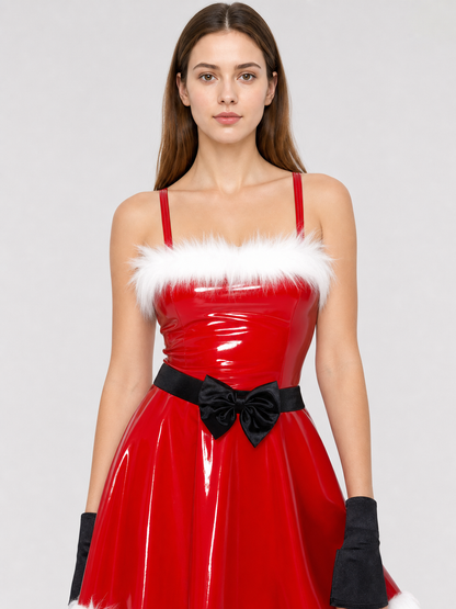 Christmas Character Costume: Red Dress with White Trim Costume Dresses detail 2