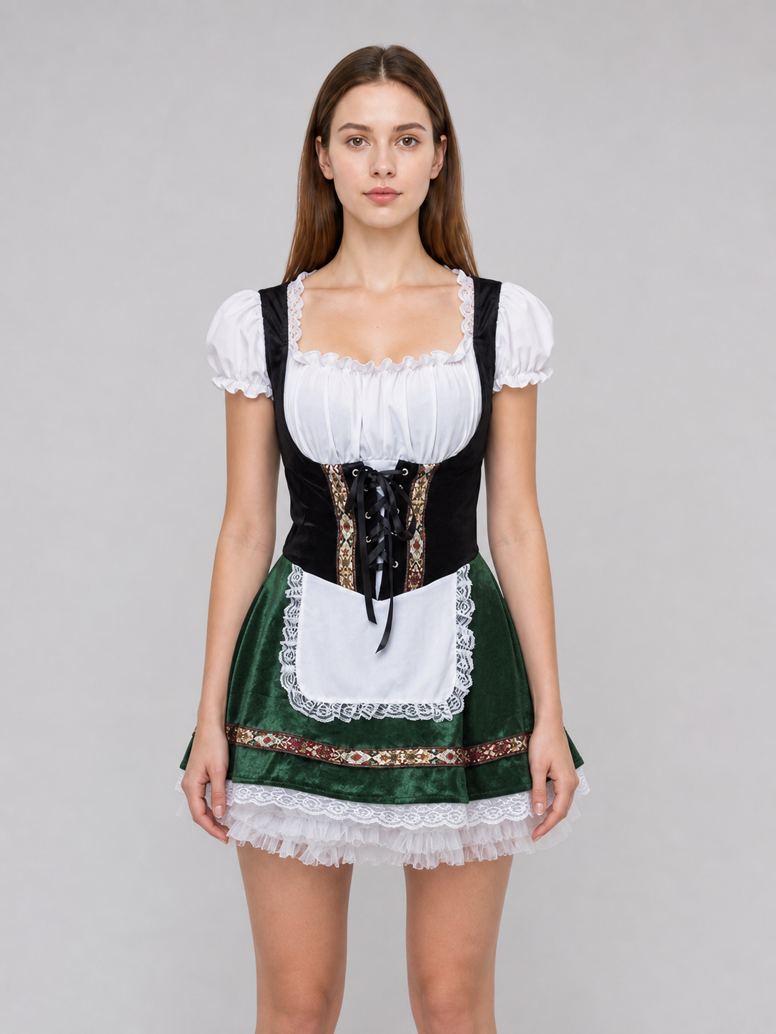 National costume dress with apron and corset