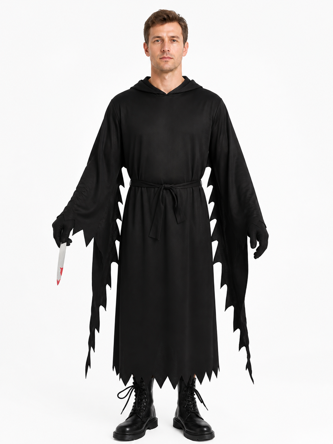 Black Hooded Ghost Costume for Cosplay Costumes detail 3