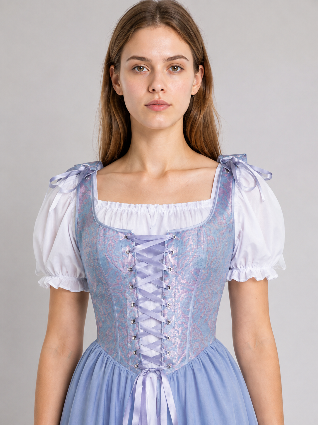Dress with a Corset Bodice and White Blouse Costume Dresses detail 2