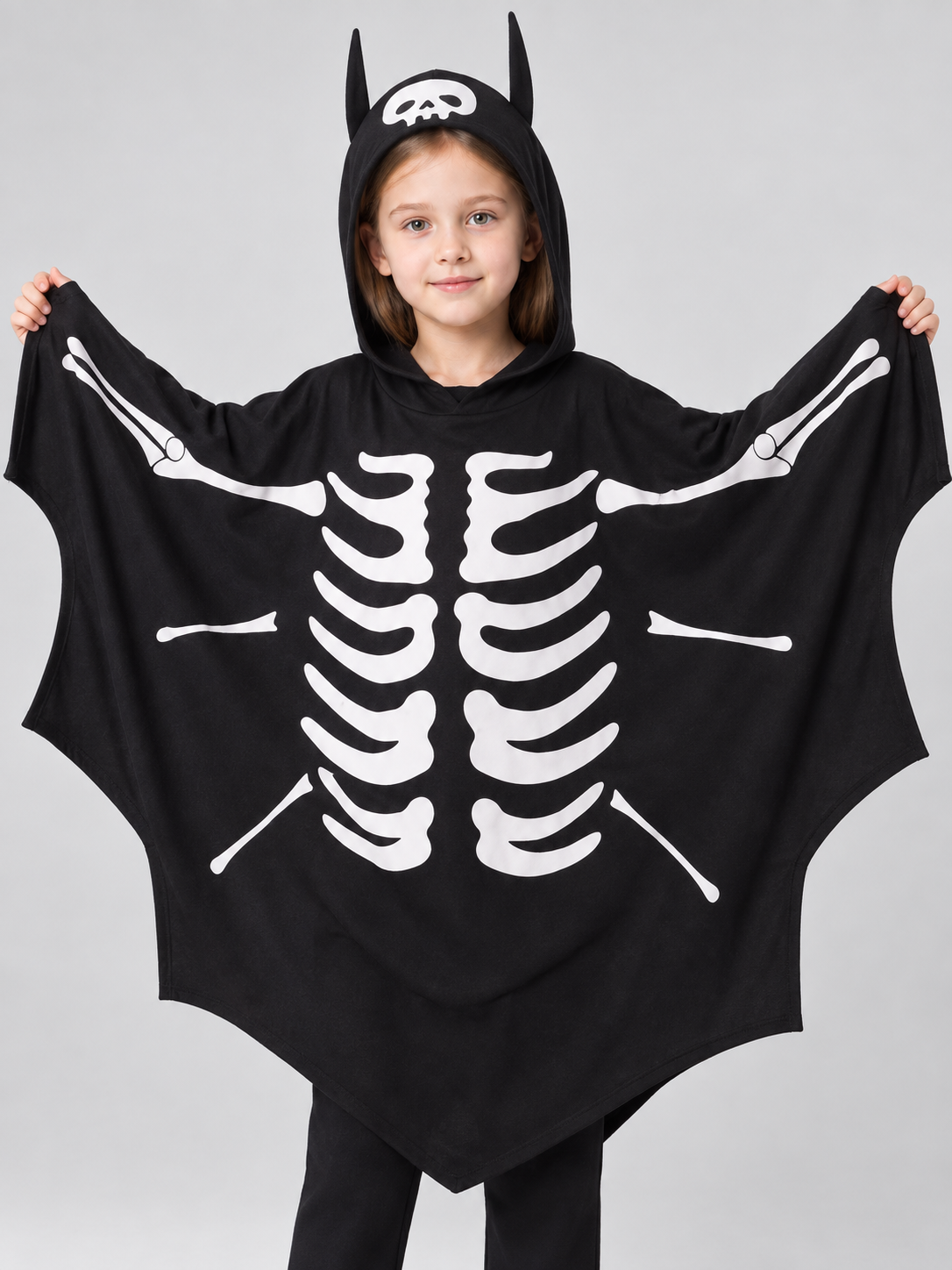 Children's Skeleton Costume Cape with Hood Costume Capes detail 2