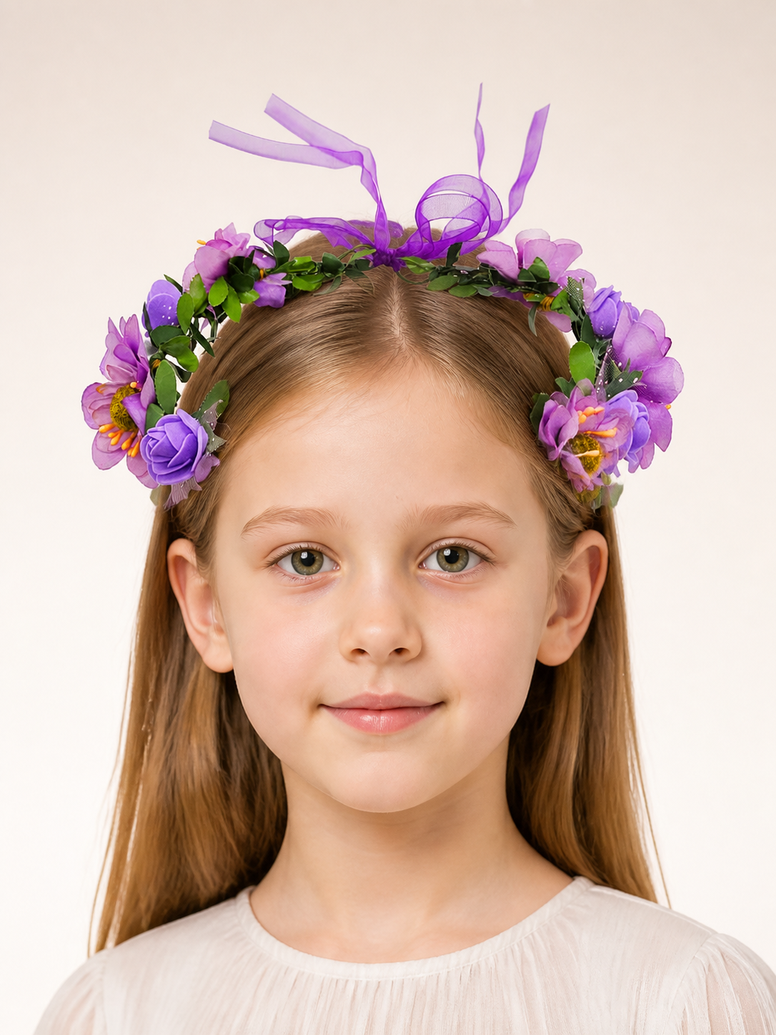 Halloween Carnival Headband with Flowers and Ribbon Costume Headwear detail 2