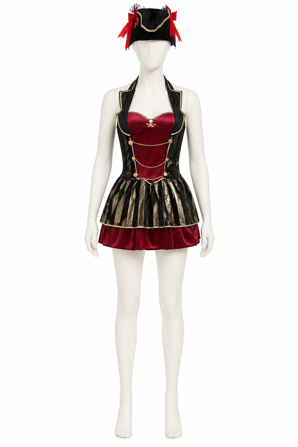 Pirate Costume with Skull and Gold Chains Costumes detail 2