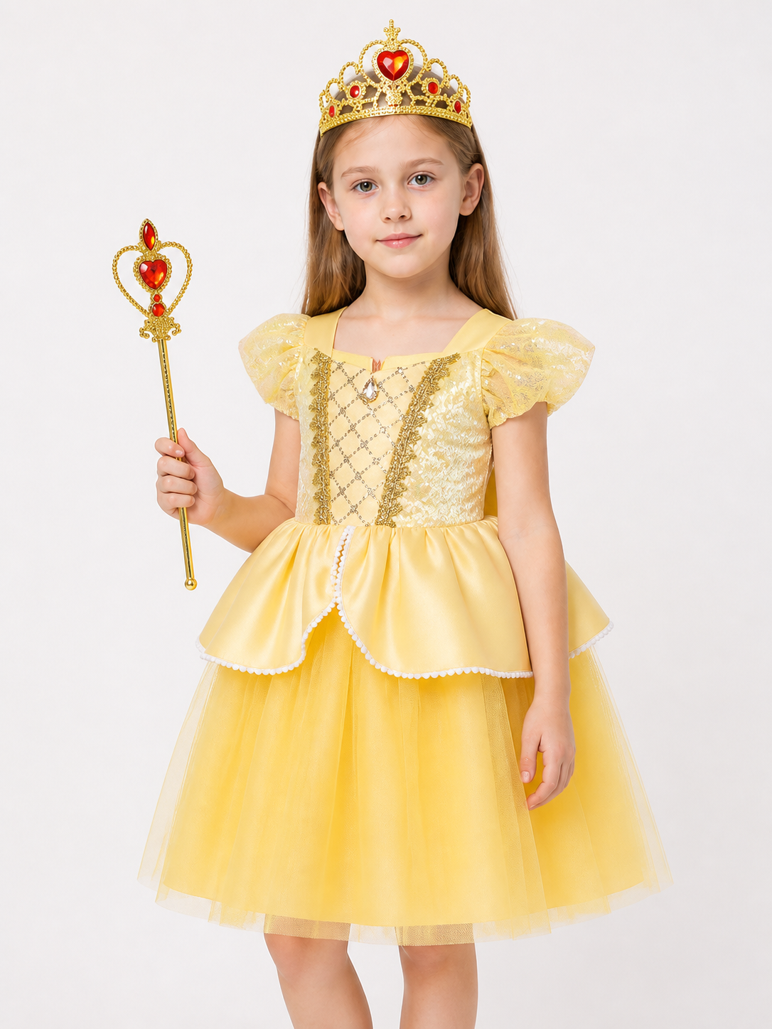 Princess Costume with Crown and Magic Wand Costume Headwear detail 2