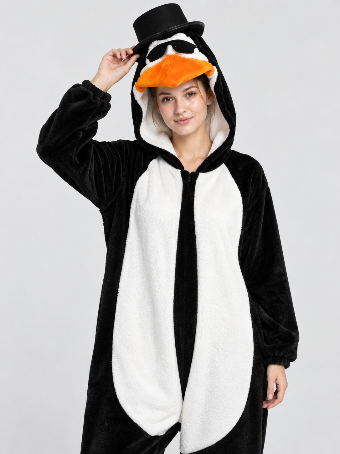 Penguin Design Jumpsuit Pajama with 3D Beak