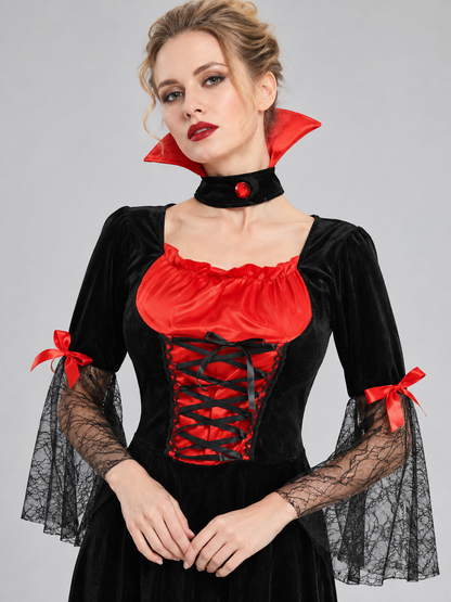 Carnival Costume: Black Dress with Red Accents