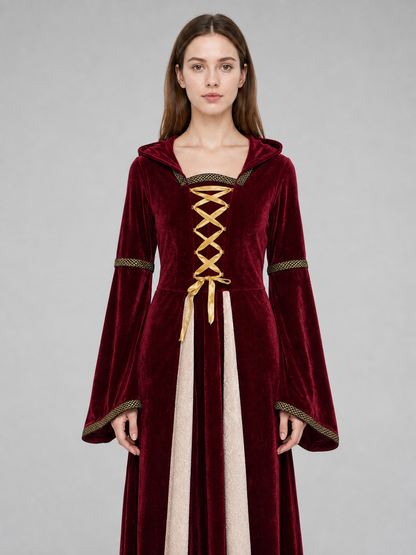 Medieval Hooded Dress, Gothic Style