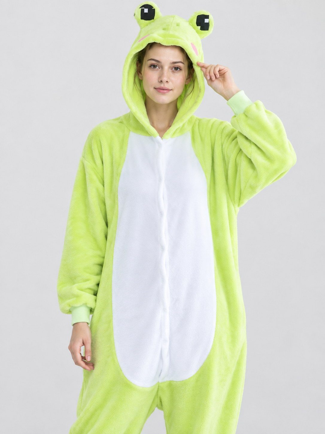 Kigurumi Pajama with Oversized Hood and White Insert