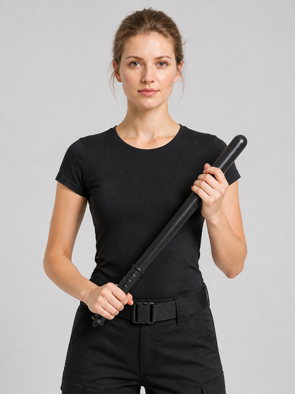 Black Police Baton with Textured Handle Costumes detail 3