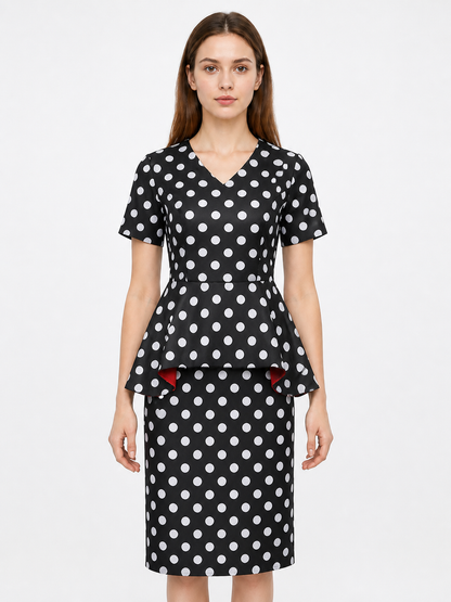 Cosplay Costume Set with Polka-Dot Top and Skirt Costumes detail 3