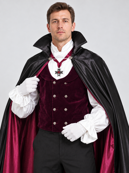 Vampire Costume: Cape, Vest, Shirt, Pants