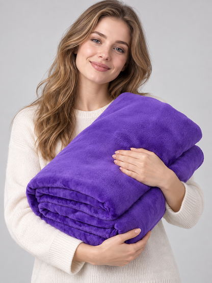 Purple Flannel Blanket with Soft Fleece
