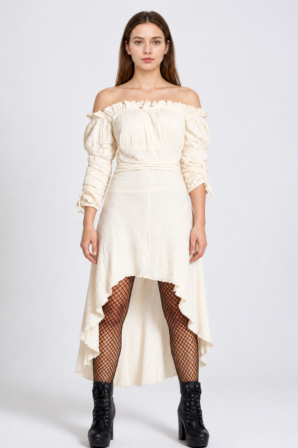 Long Dress with Off-the-Shoulder Neckline and Asymmetrical Hem Costume Dresses detail 2
