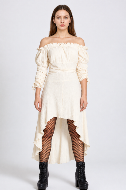 Long Dress with Off-the-Shoulder Neckline and Asymmetrical Hem Costume Dresses detail 2