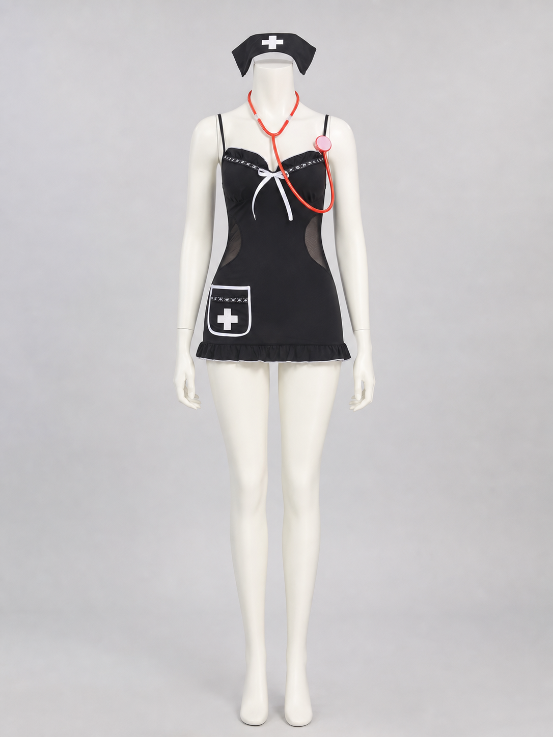 Medical Uniform: Black Dress with White Trim