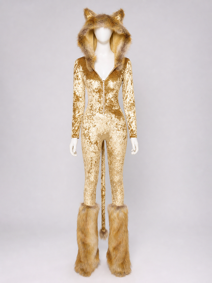 Fox Hooded Jumpsuit Costume for Cosplay