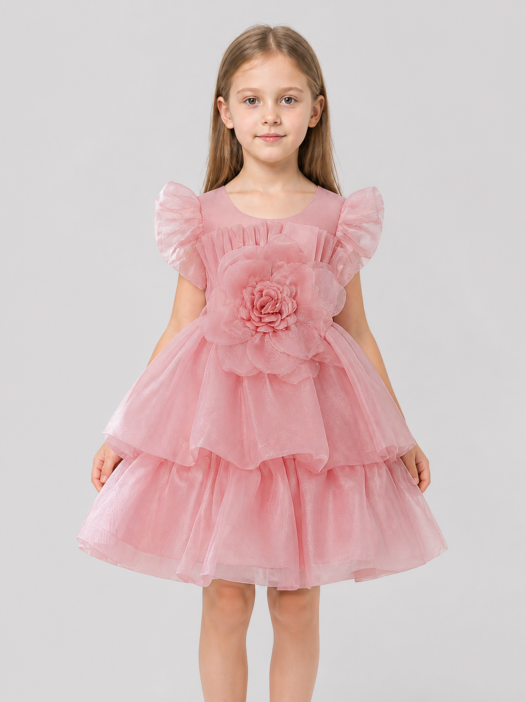 Full Princess Dress with Floral Decoration for Weddings Costume Dresses detail 3
