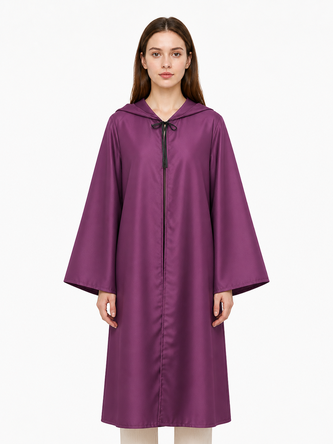 Purple Hooded Zip-Up Cloak for Halloween Costume Capes detail 2
