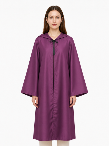 Purple Hooded Zip-Up Cloak for Halloween Costume Capes detail 2