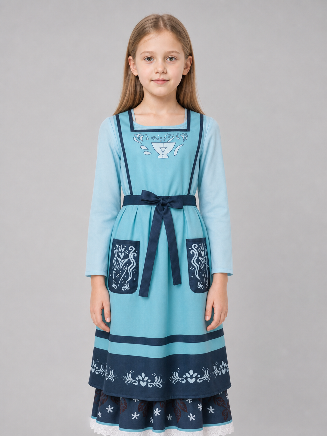 Cosplay Dress with Apron and Lace Trim