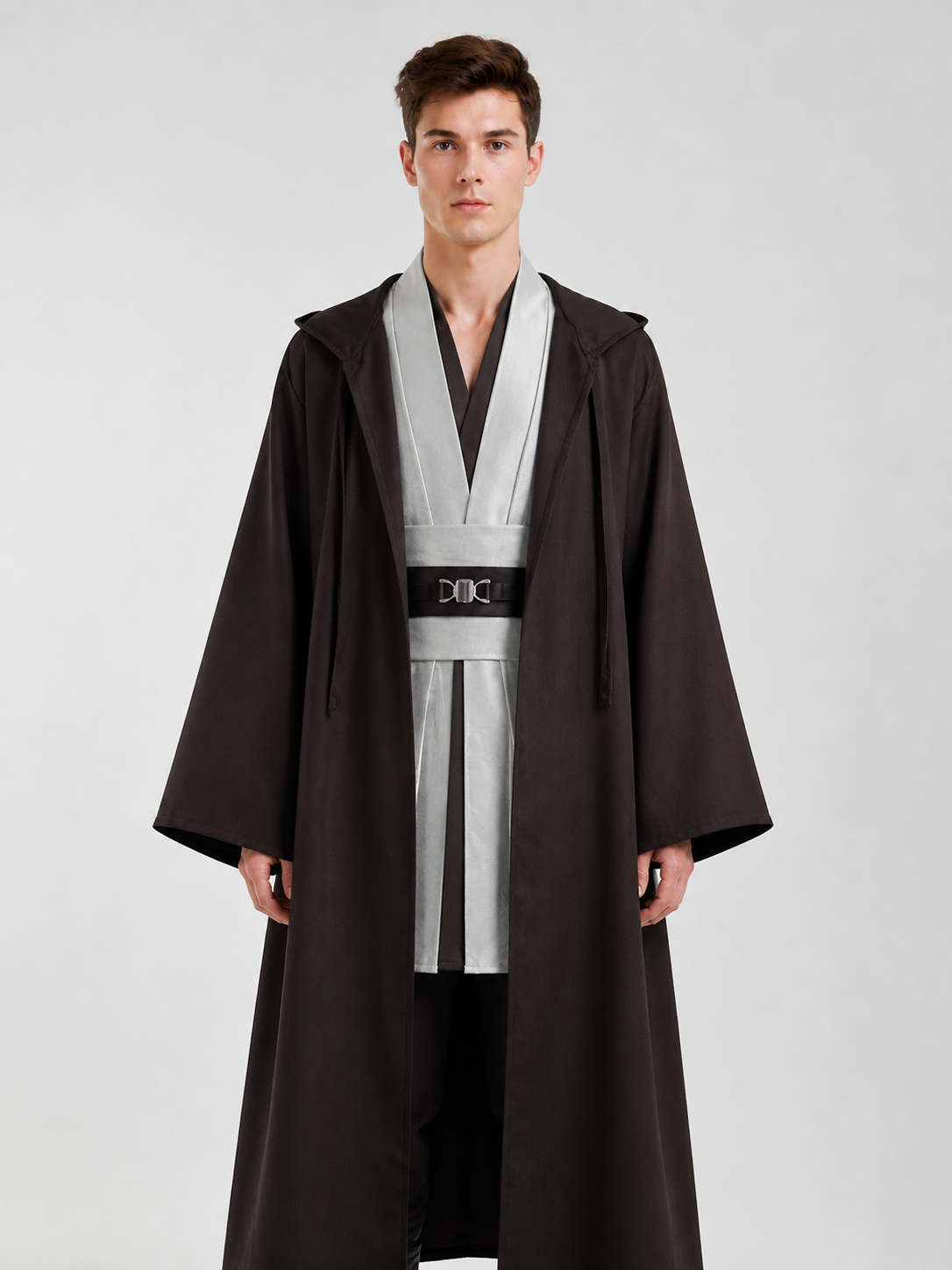 Obi-Wan Kenobi Costume, Dark Brown Cloak for Halloween Costume Capes detail 2