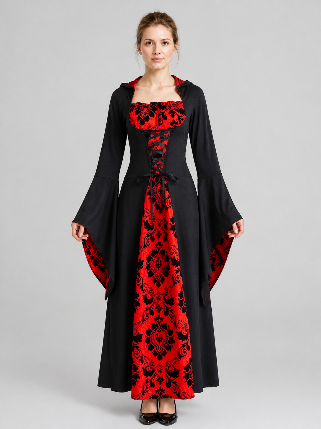 Long Hooded Witch Dress for Halloween Costume Dresses detail 3