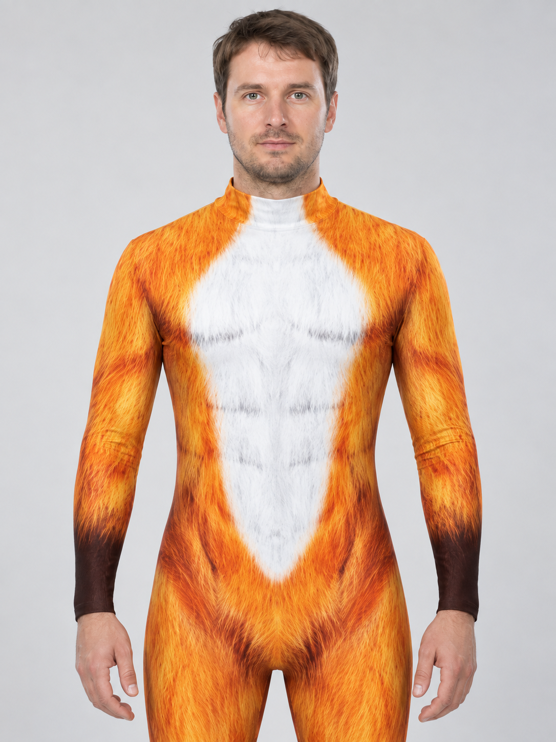 Cosplay Jumpsuit with 3D Print, Orange and White