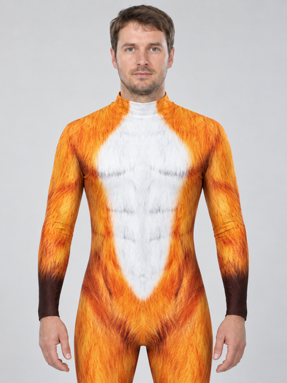 Cosplay Jumpsuit with 3D Print, Orange and White