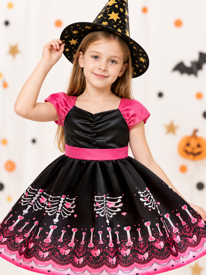 Kids' carnival dress with puffy skirt and hat