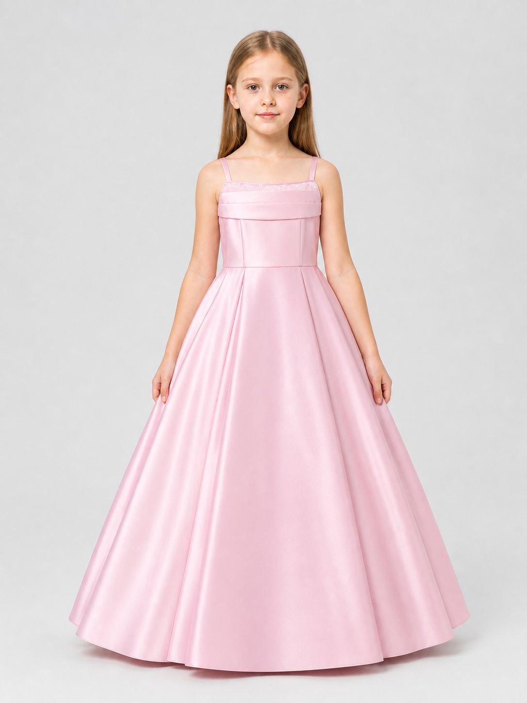 Pink Satin Sundress with a Full Skirt product detail 3