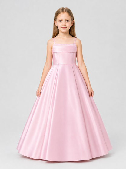 Pink Satin Sundress with a Full Skirt product detail 3