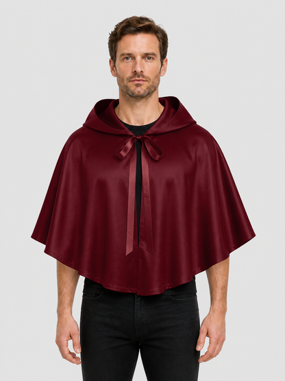 Red Short Hooded Cape for Halloween Costume Capes detail 3