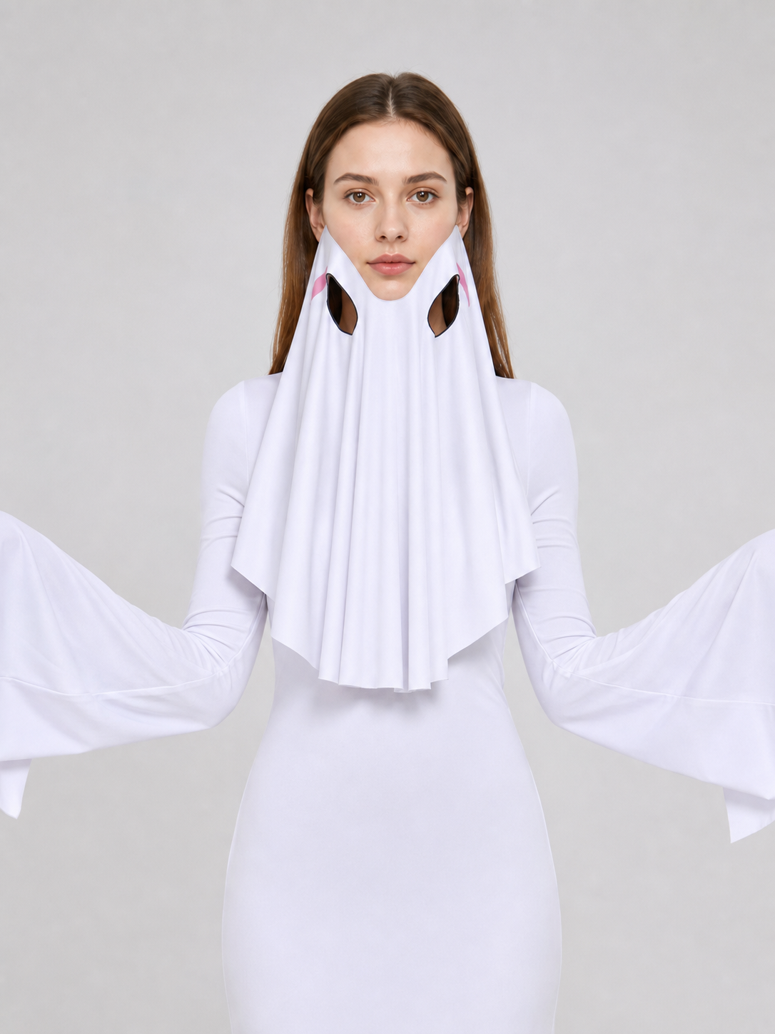 Ghost Cosplay Costume — White Hooded Dress product detail 2