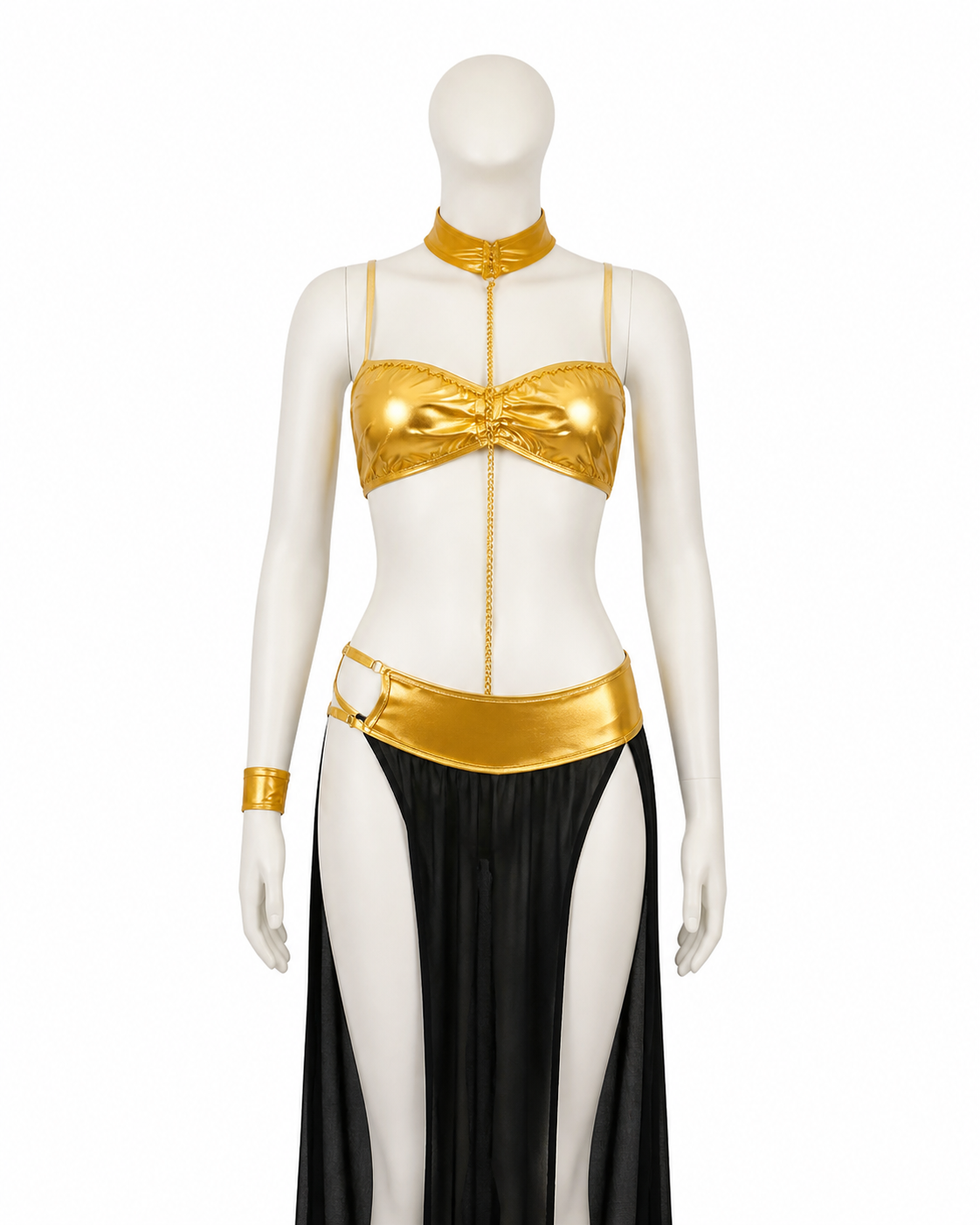 Gold Cleopatra Costume with Long Black Skirt