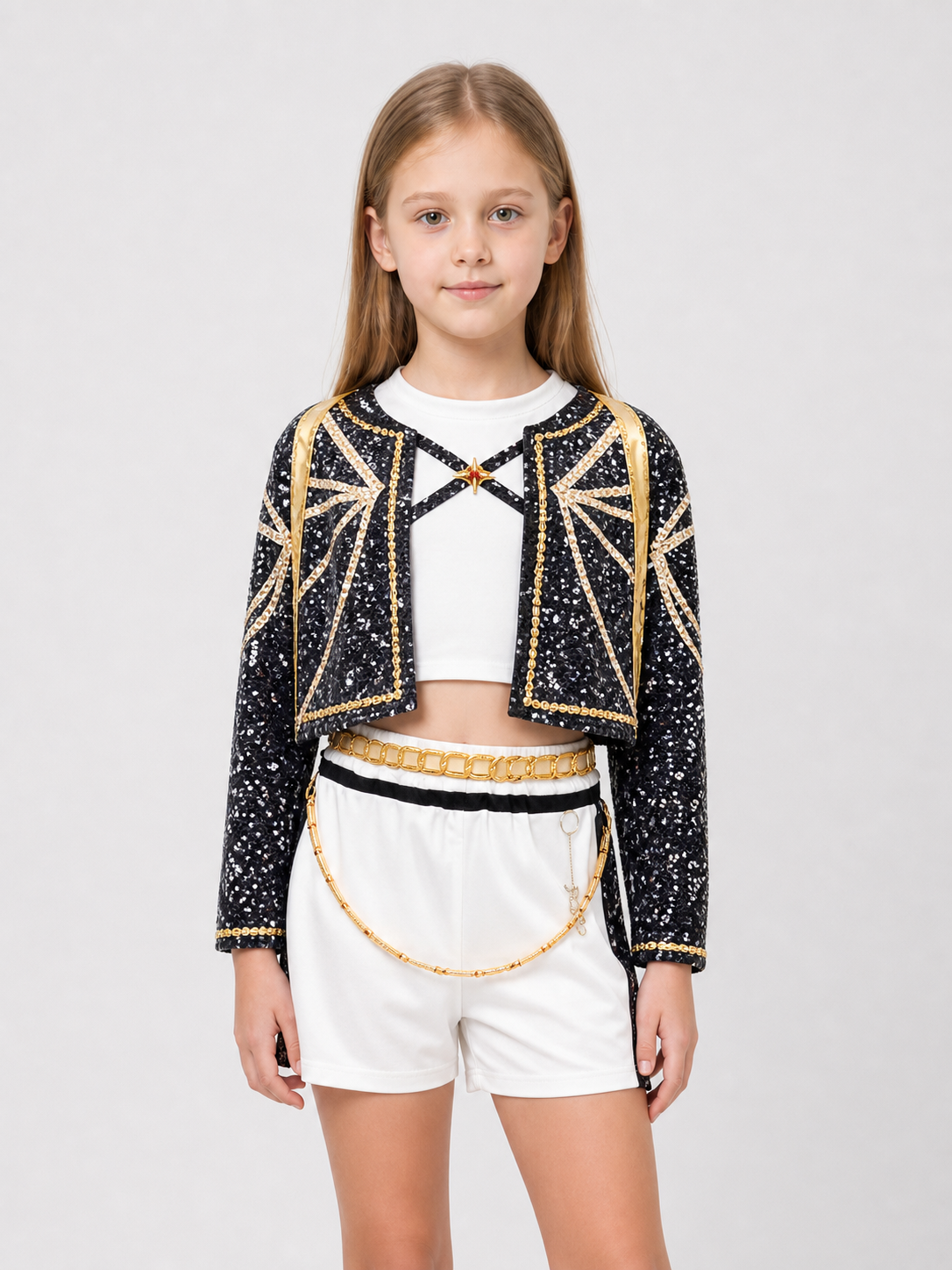 Children's Demon Hunter Costume with Sequins Costumes detail 3