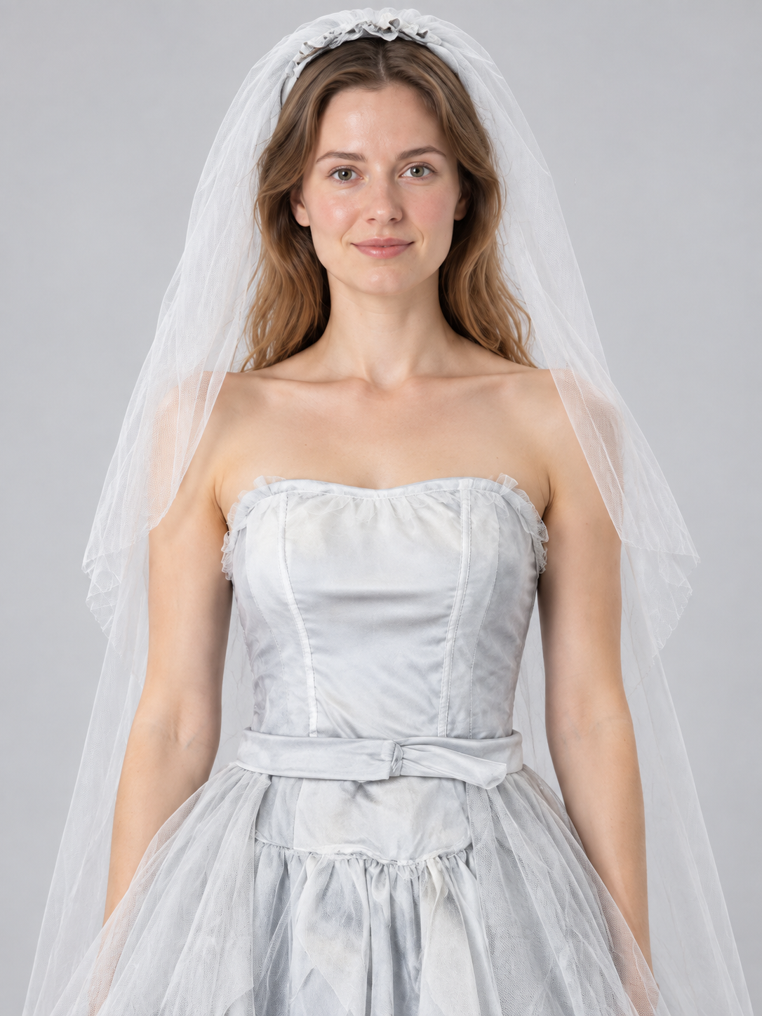 Tulle Ghost Bride Costume with Veil
