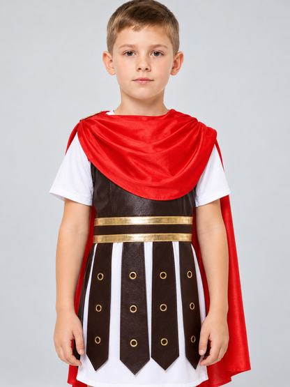 Roman Warrior Costume with Red Cape