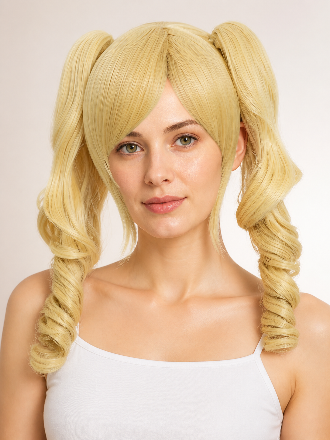Carnival Wig, Light Golden with Two Ponytails Costume Wigs detail 2