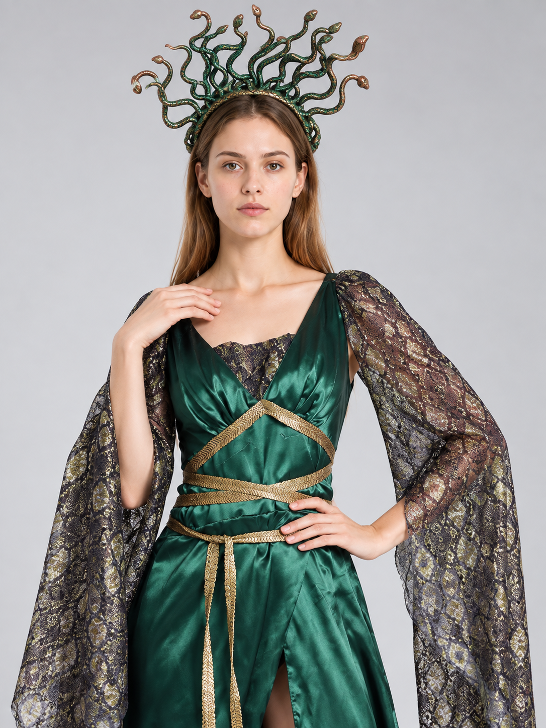 Medusa Costume with Headpiece Costume Headwear detail 2
