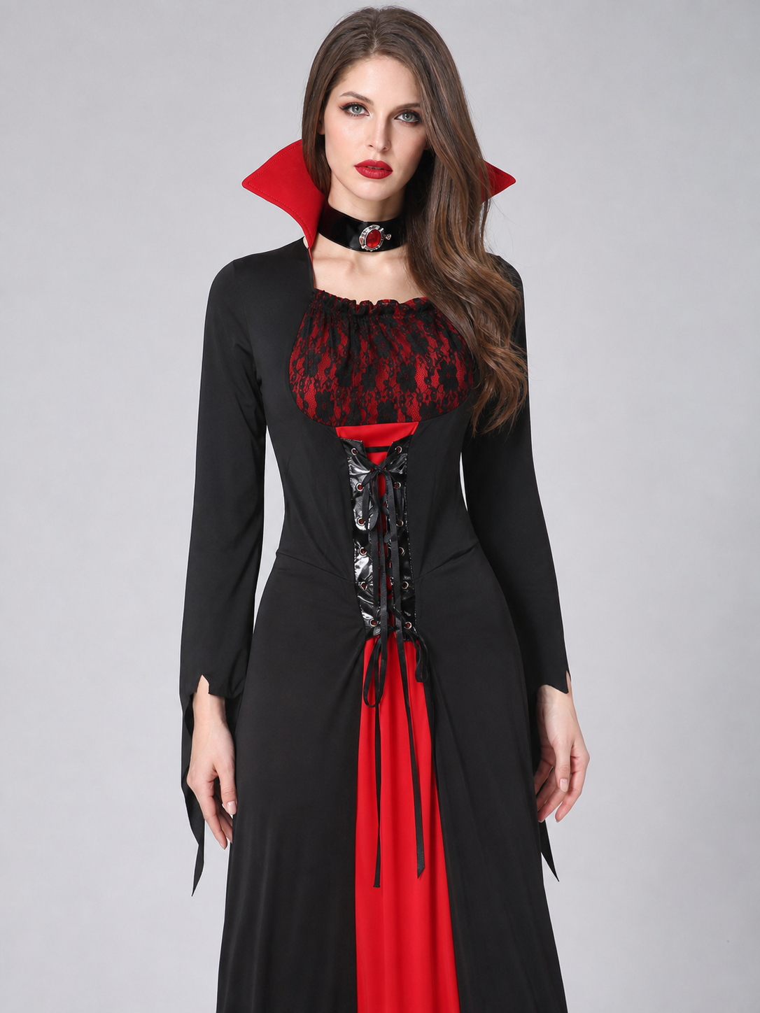 Carnival Cosplay Dress with Red and Black Details