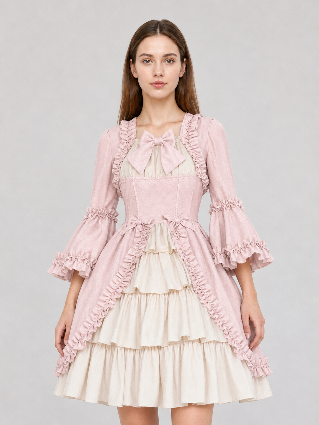 Vintage Rococo-Style Gothic Dress with Ruffles