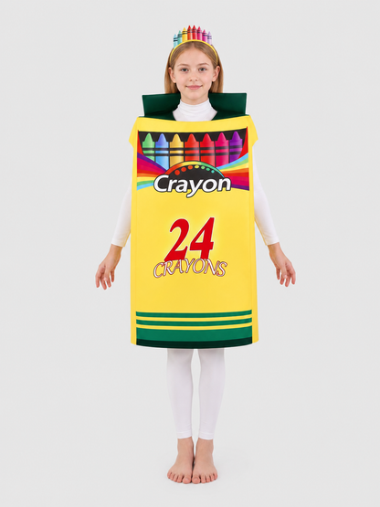 Colorful Crayon Cosplay Costume with Headband