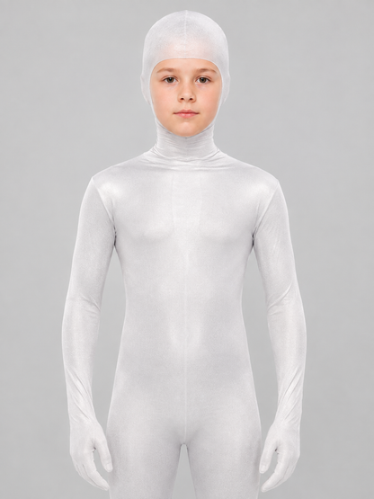 White Polyester Invisibility Costume with Long Sleeves