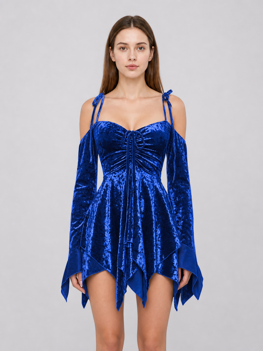 Off-the-Shoulder Dress with an Asymmetrical Hem